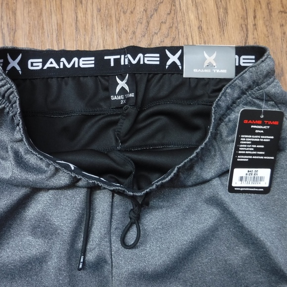 Game Time Rapid Dry Tech Black Accent on GrayElastic Waistband Athletic Pant - Picture 4 of 8